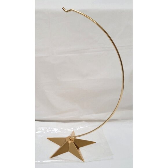Dept 56  24K Goldplated 13” METAL ORNAMENT HANGER w/Weighted Star Base #77046 - Picture 4 of 13